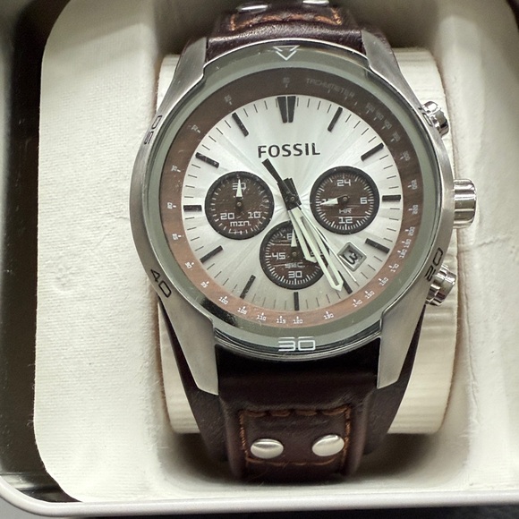 Fossil Coachman Chronograph Brown Leather Watch - Picture 1 of 10